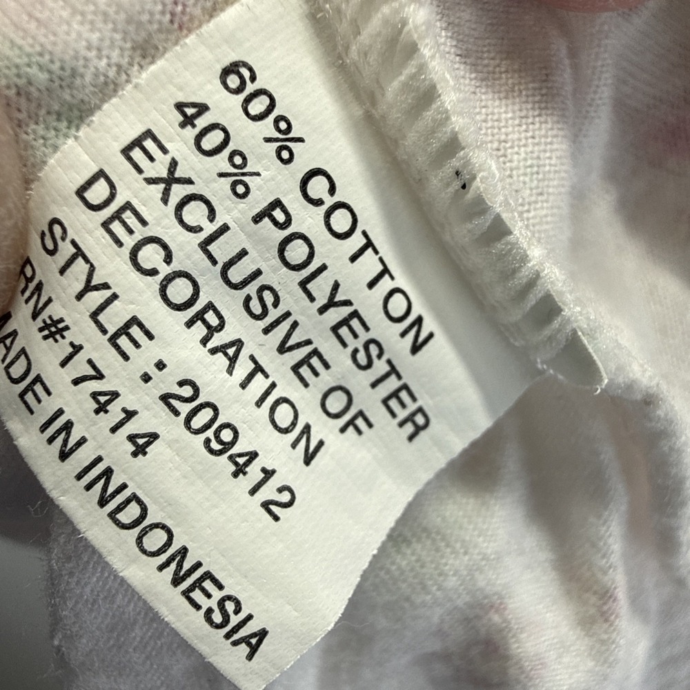 Miss Elaine Women's Nightgown Size Large Pink White Floral Cap Sleeves Pullover - Picture 6 of 8